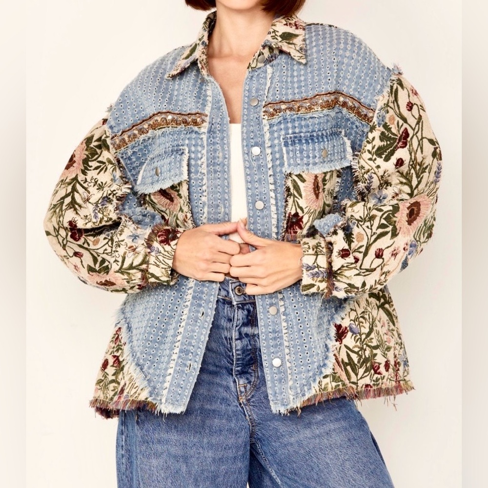 POL Blue Floral Jean Jacket - Picture 2 of 9